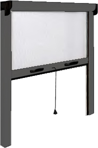 Store Moustiquaire enroulable en aluminium recoupable  GRIS